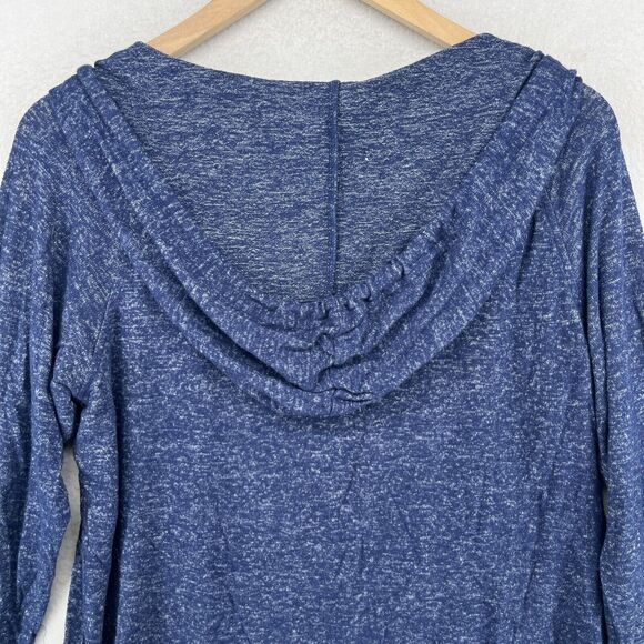 CHATAM Hoodie Top Womens L CAPE COD Nantucket Mass V-Neck Pullover Melange Blue - Picture 6 of 14